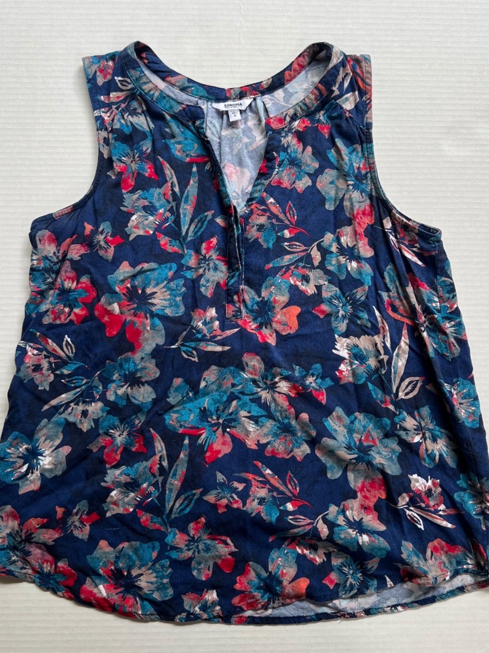 Blue Floral Sonoma Women’s Tank Top Size S